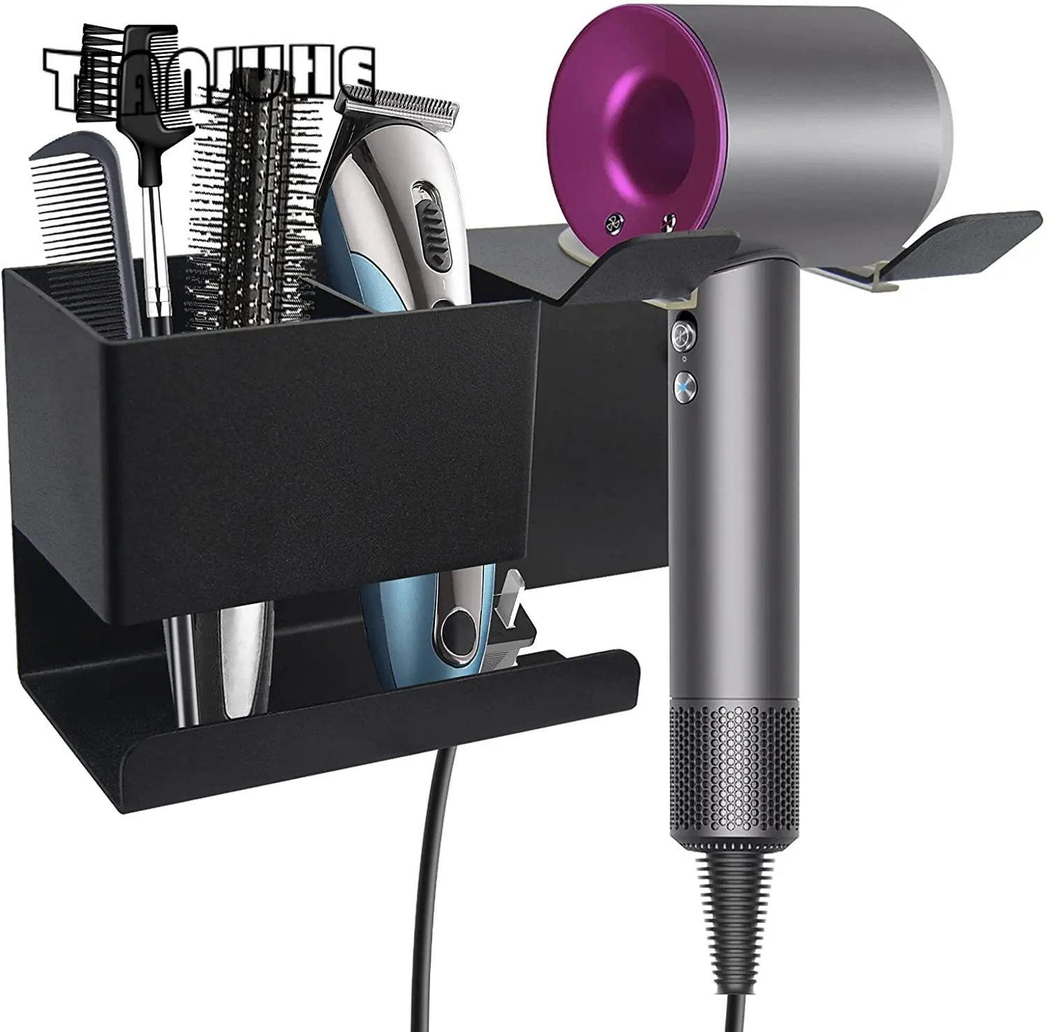 

Hair Dryer Holder Wall Mounted Blow Dryer Organizer for Bathroom Aluminum Alloy Multi-functional Rack for Dyson Supersonic