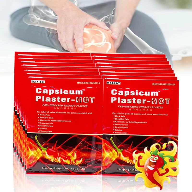 

160Pcs Capsicum Plaster Hot Pain Relief Patch Muscle Strain Back Knee Joint Painkiller Medical Adhesive Sticker Beatuty Health