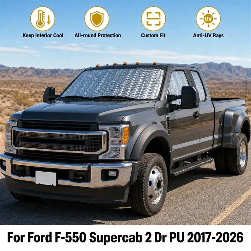 For Ford F-550 Supercab 2 Dr PU 2017-2026 Full Set Car Window Sunshades UV Block Privacy Heat Insulated Foldable Car Curtain