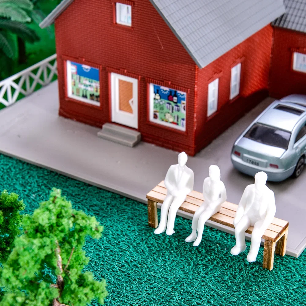 20 sztuk miniaturowe figurki Model niepomalowane osoby siedzące ABS plastikowe zabawki dla majsterkowiczów układ pociągu kolejowego/materiały Sandtable/Diorama