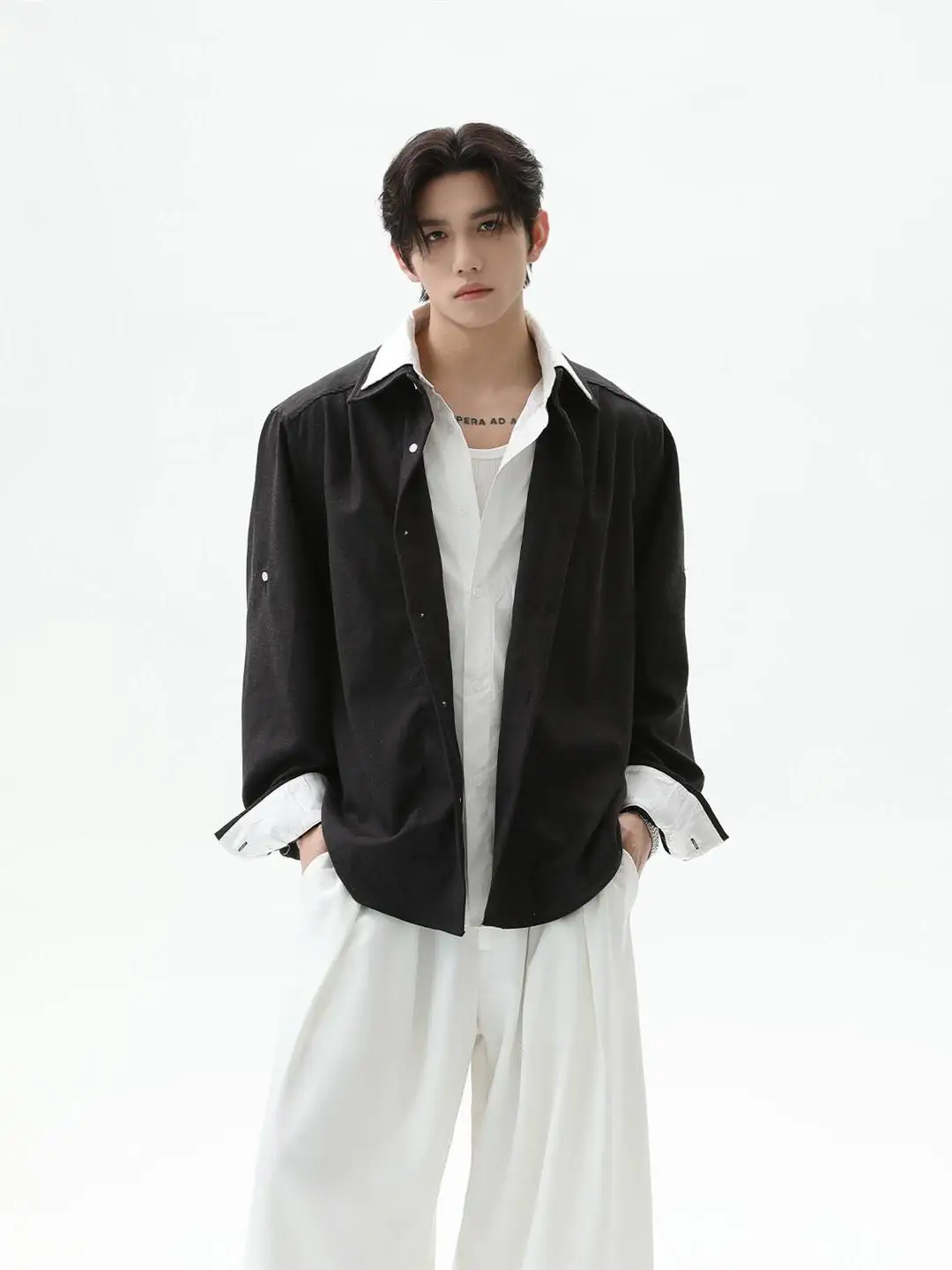 

Простая однотонная длинная мужская куртка в корейском стиле, повседневная, для поездок на работу, осенняя, дышащая, из полиэфирного волокна, двухслойная...