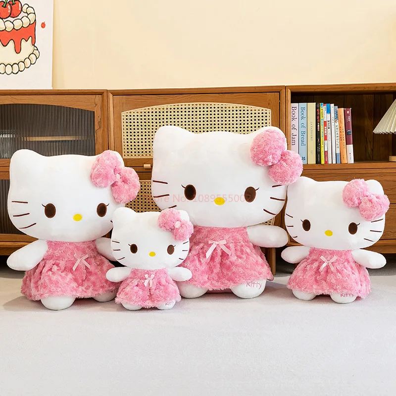 35-55 سنتيمتر سانريو مرحبا كيتي Kawaii روز بلدي ميلودي ألعاب من نسيج مخملي أنيمي الكرتون أنيمي لينة محشوة دمية وسادة هدايا أعياد ميلاد للأطفال