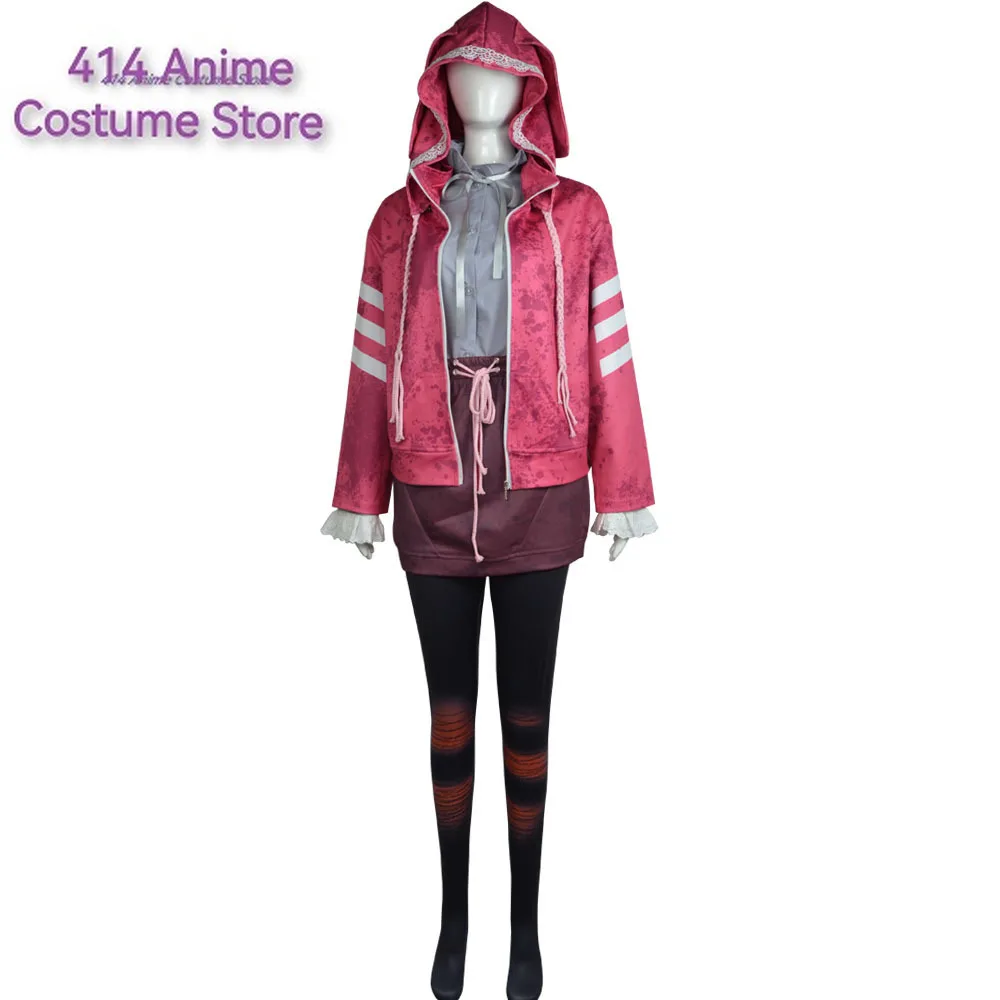 Feng Min Cosplay Costumes Pink Faux Leather Uniform Game Daybreak Cosplay Women Green Full Set Halloween Party