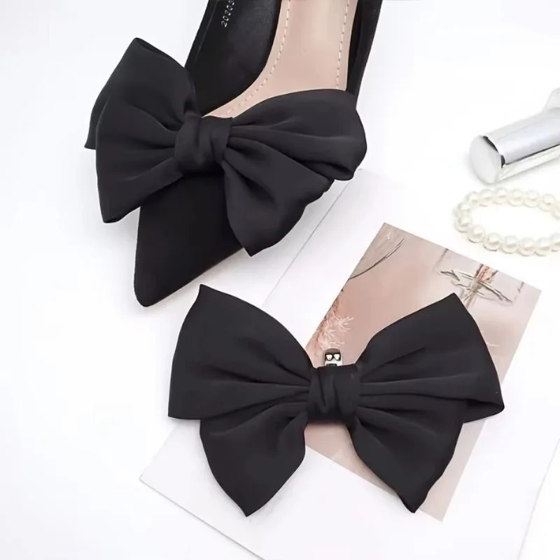 Double Layer Bow Shoe Clip, Used for Women's High-end Banquet Packaging Decoration DIY Accessories Detachable Buckle