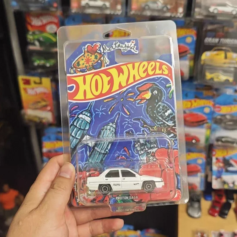 

В наличии Hot Wheels, оригинальная Малайзия, ограниченная серия PROTON SAGA 1/64, литье под давлением сплава, модель автомобиля, коллекция моделей, игрушки, автомобиль