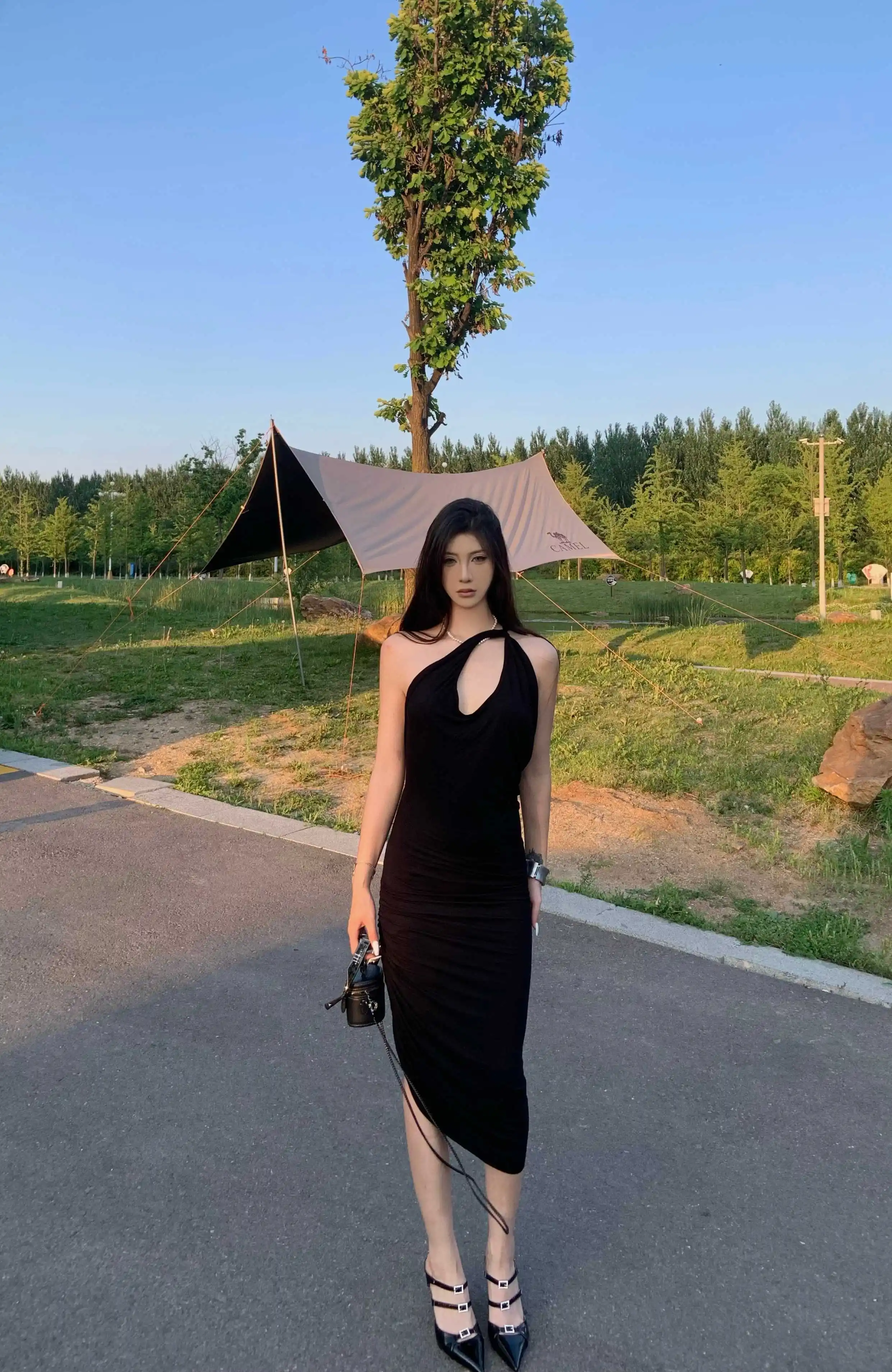 

Owen Seak Women Casual Long Formal Dress Summer Above Knee Gothic Hip Hugging Skirt Trumpet Mermaid Slim Black Skirts