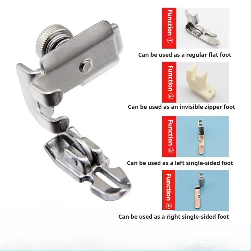 قدم الضغط العالمية للآلات العتيقة - 4 وظائف: سحاب غير مرئي، جانب واحد، حاشية أعمى، عام #2