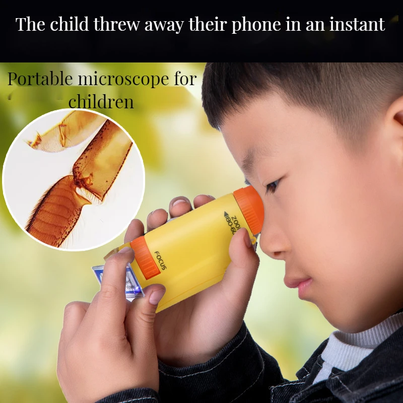 Handheld High Definition Microscope, Children's Science, Visible Bacteria Optics, Desktop Handheld Dual-Purpose Magnifying Glass