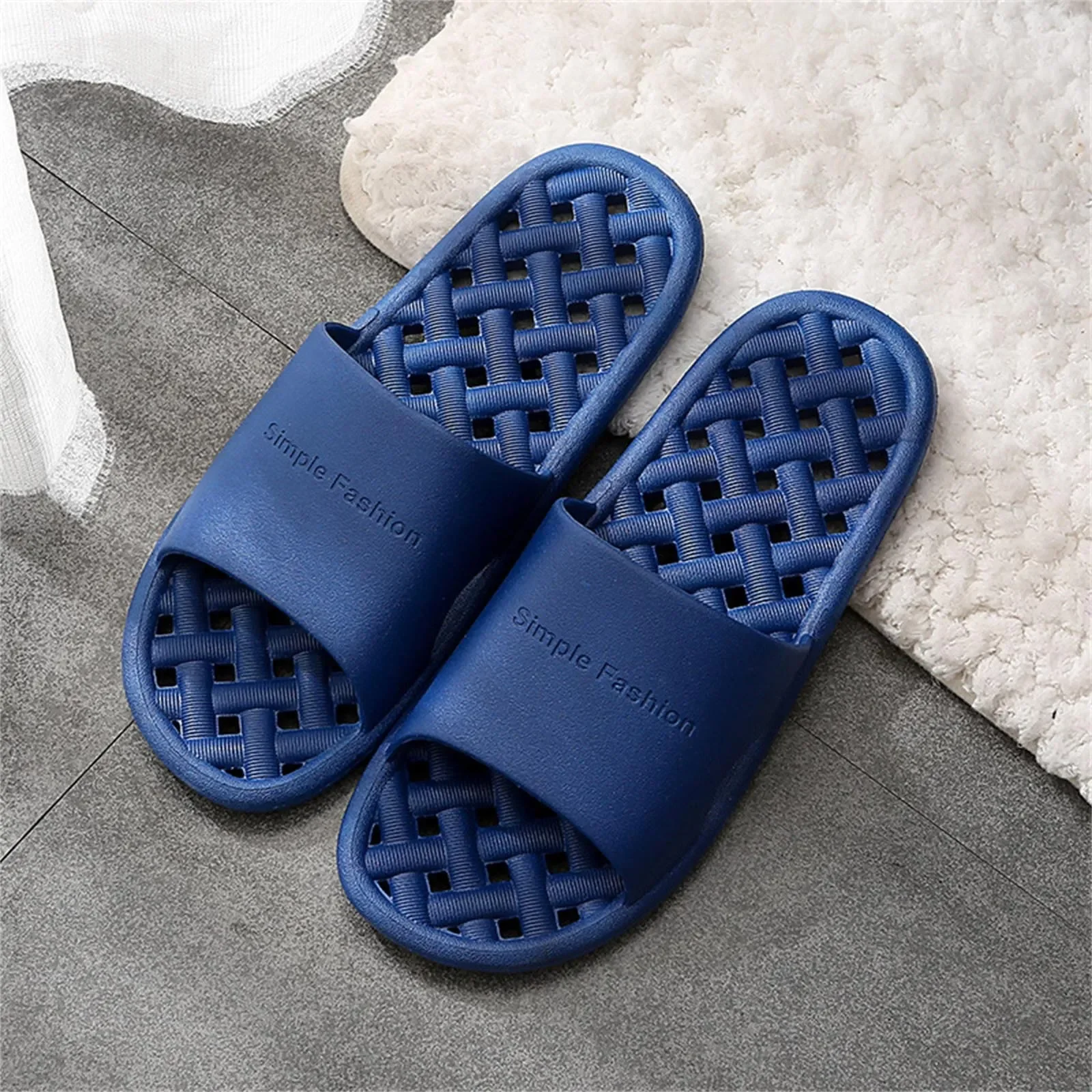 Gentlemen Couple Slippers Bathroom Slippers Flat Hollow Out Home  Crazy House Slippers For Men chaussure homme