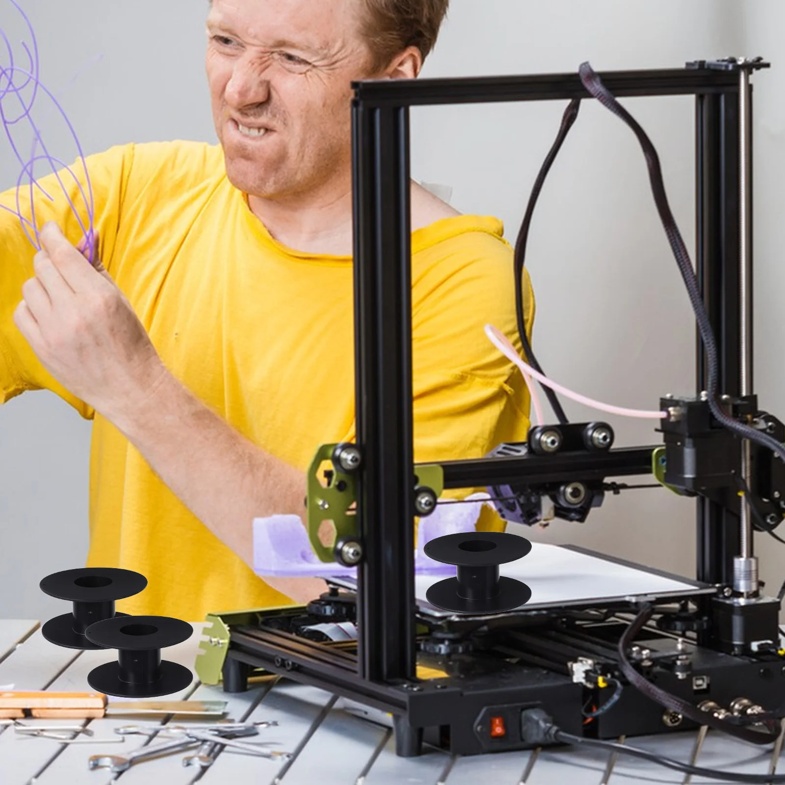 

4pcs Cord Reel Storage Wheel Portable Wire Spool Organizer Extension Cord Holder Outdoor Cable Management Tool