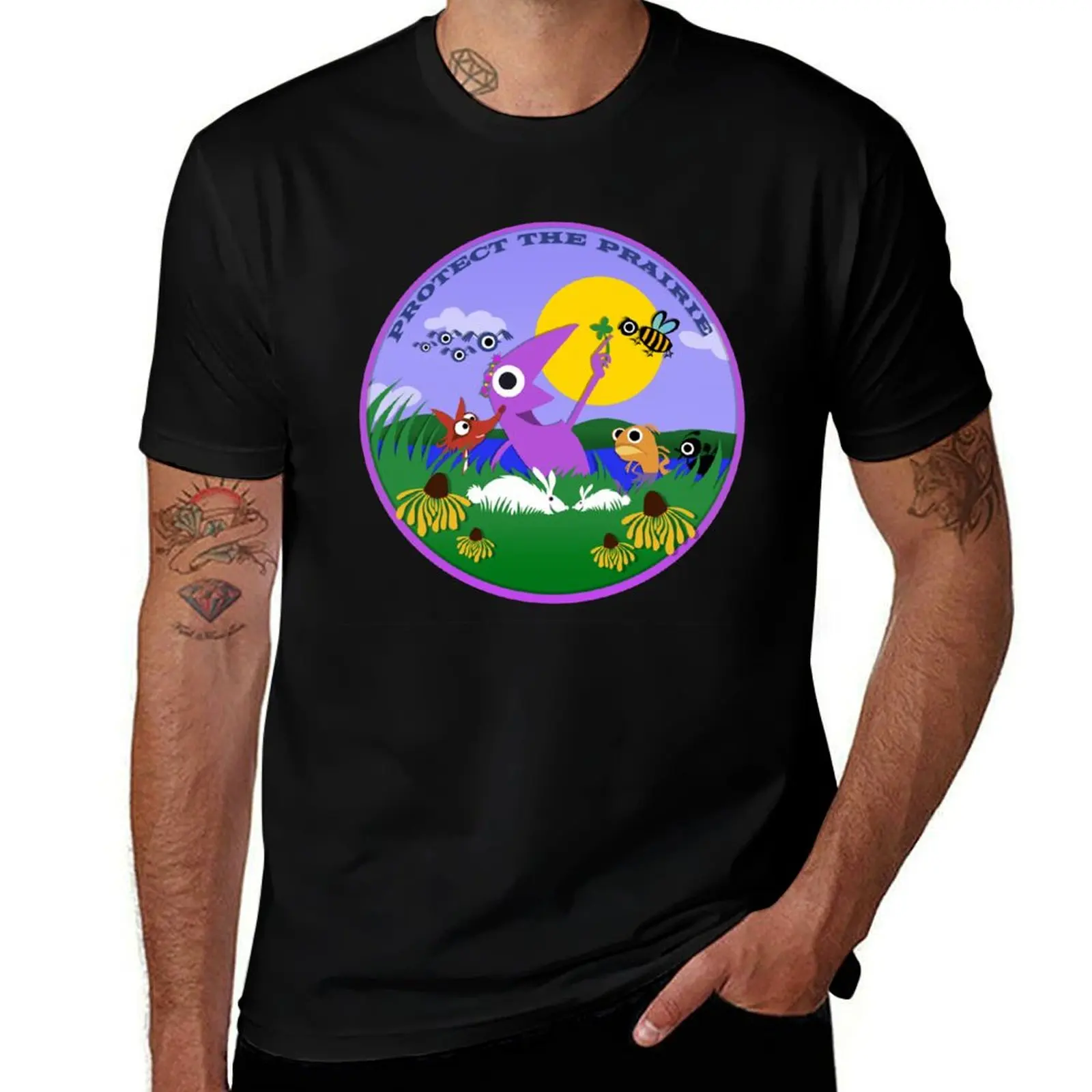 Protect the Prairie - Please Help T-Shirt Large Size Short Sleeve T-Shirt