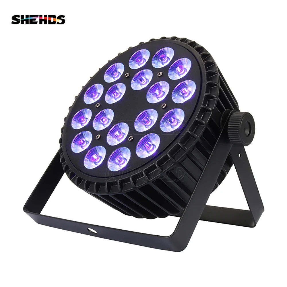 shehds liga de aluminio led plana par 18x18w iluminacao dj par led spotlight latas dmx 512 luz lavagem iluminacao palco 01