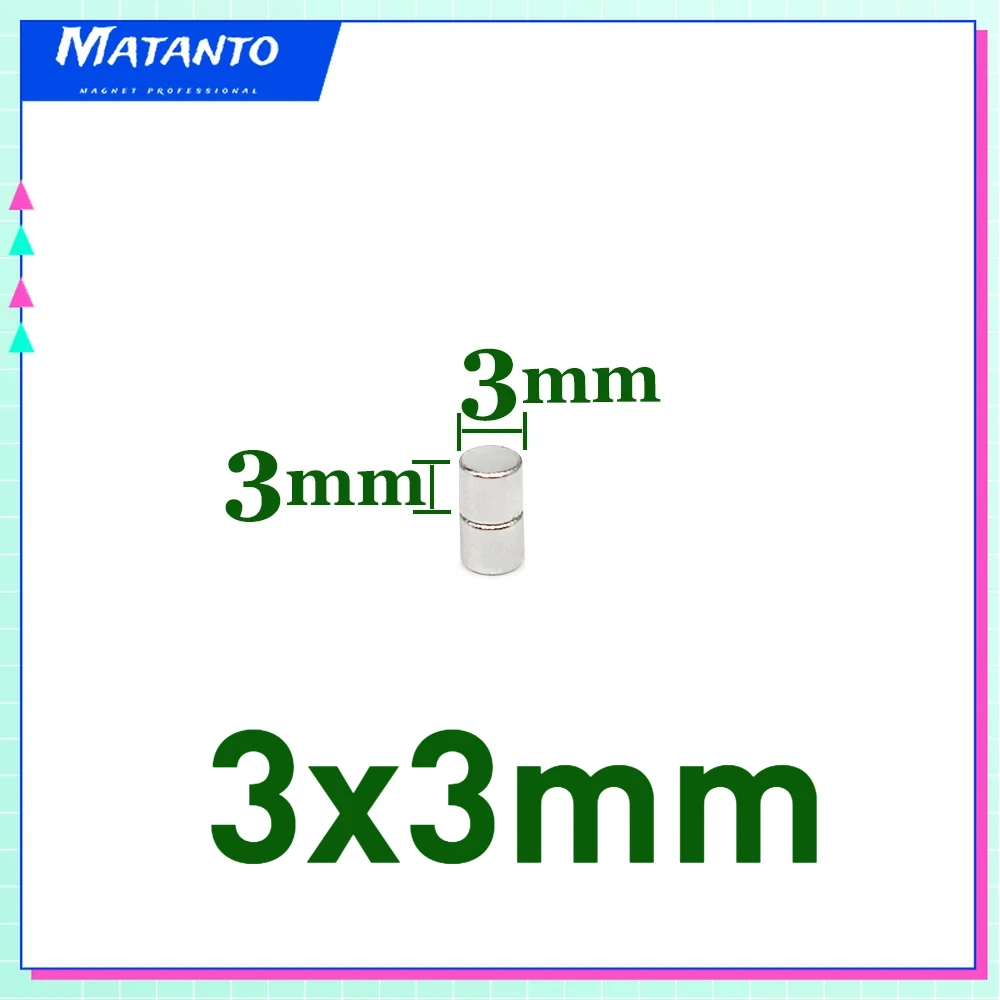 

50/100/200/500/1000/2000PCS 3x3 Round Magnets Strong Powerful Magnetic for Fridge,DIY,Building,Scientific,Craft,Education