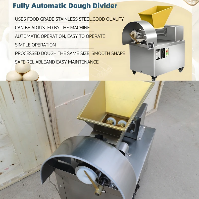 Diviseur de pâte électrique en acier inoxydable, Machine ronde, coupe-pâte automatique, Machine à petits pains à rouleaux