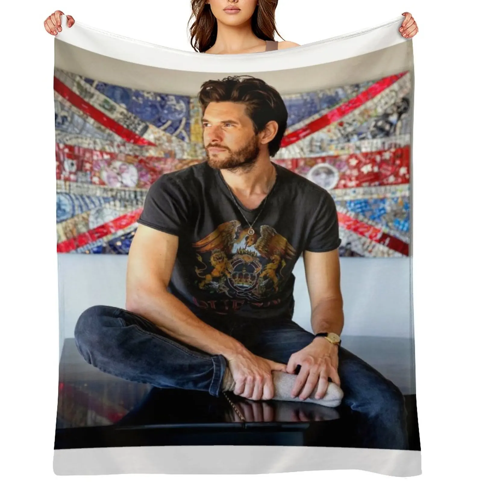 Ben Barnes on his Piano Throw Blanket blankets and throws Cute sofa bed Flannel Fabric Beautifuls Decorative Sofas Blankets