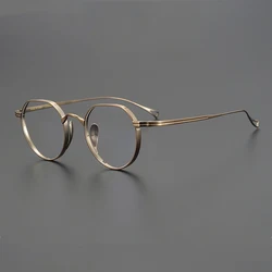 Vintage Pure Titanium Eyeglasses Frame Men Retro Ultra Light Glasses Frame Women Japan Luxury Brand Designer Small Face Eyewear