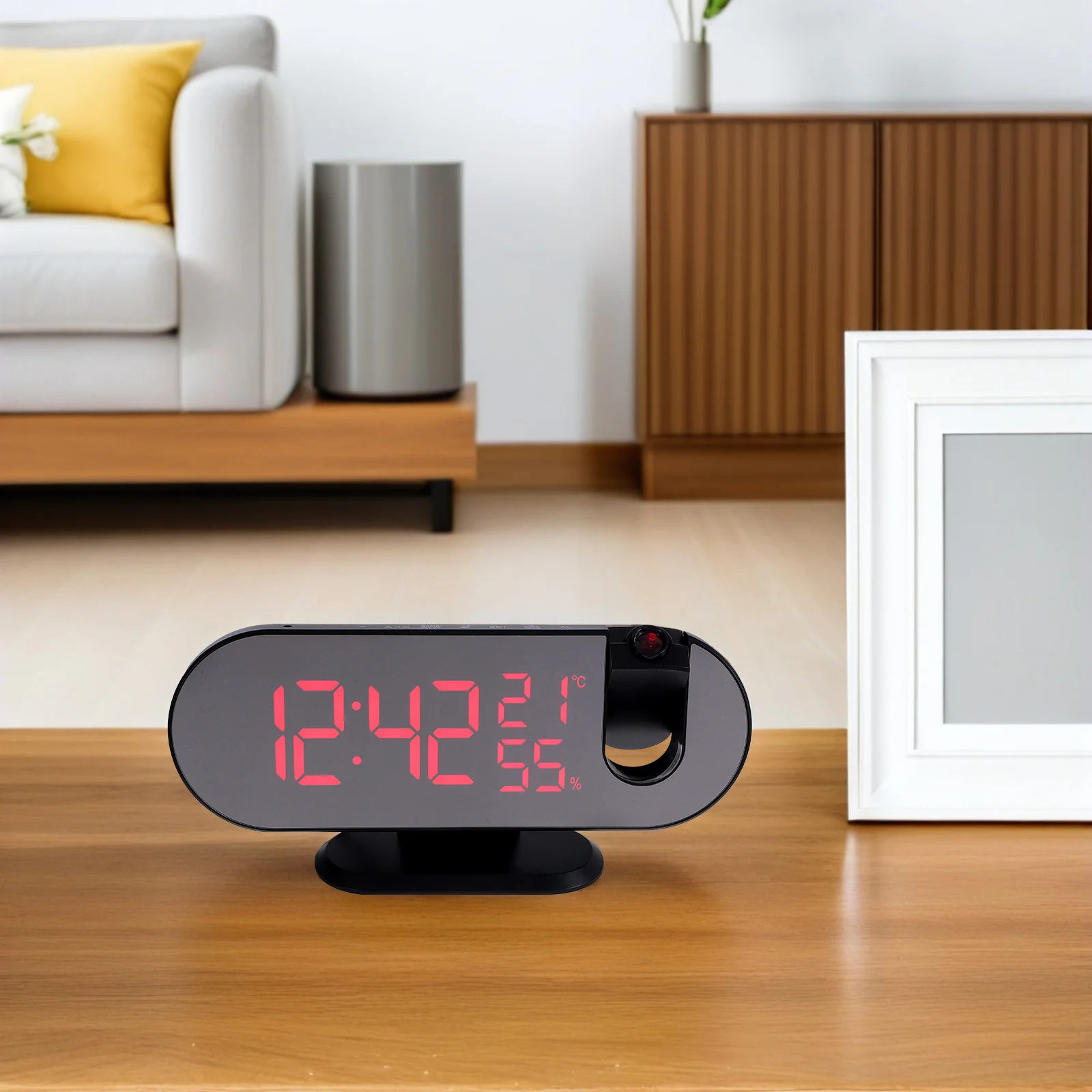 

Smart LED Alarm Clock Projector Large Color Screen Auto Light Adjustment Temperature Monitor USB Port Snooze Function