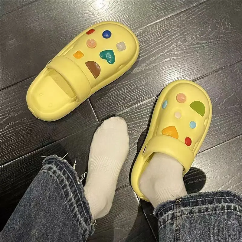 Unisex Beach Shoes Flat Sandals Garden Slippers Anti-slip Kids Hole Shoes Clog Toddler Slides for Boys and Girls