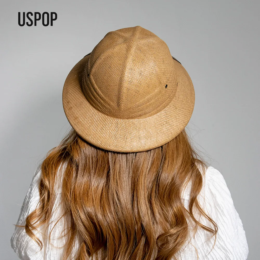 Summer Straw Safari Hat Family Matching Explorer Jungle Bucket Hat Wide Brim Sun Protection Outdoor Travel Hat