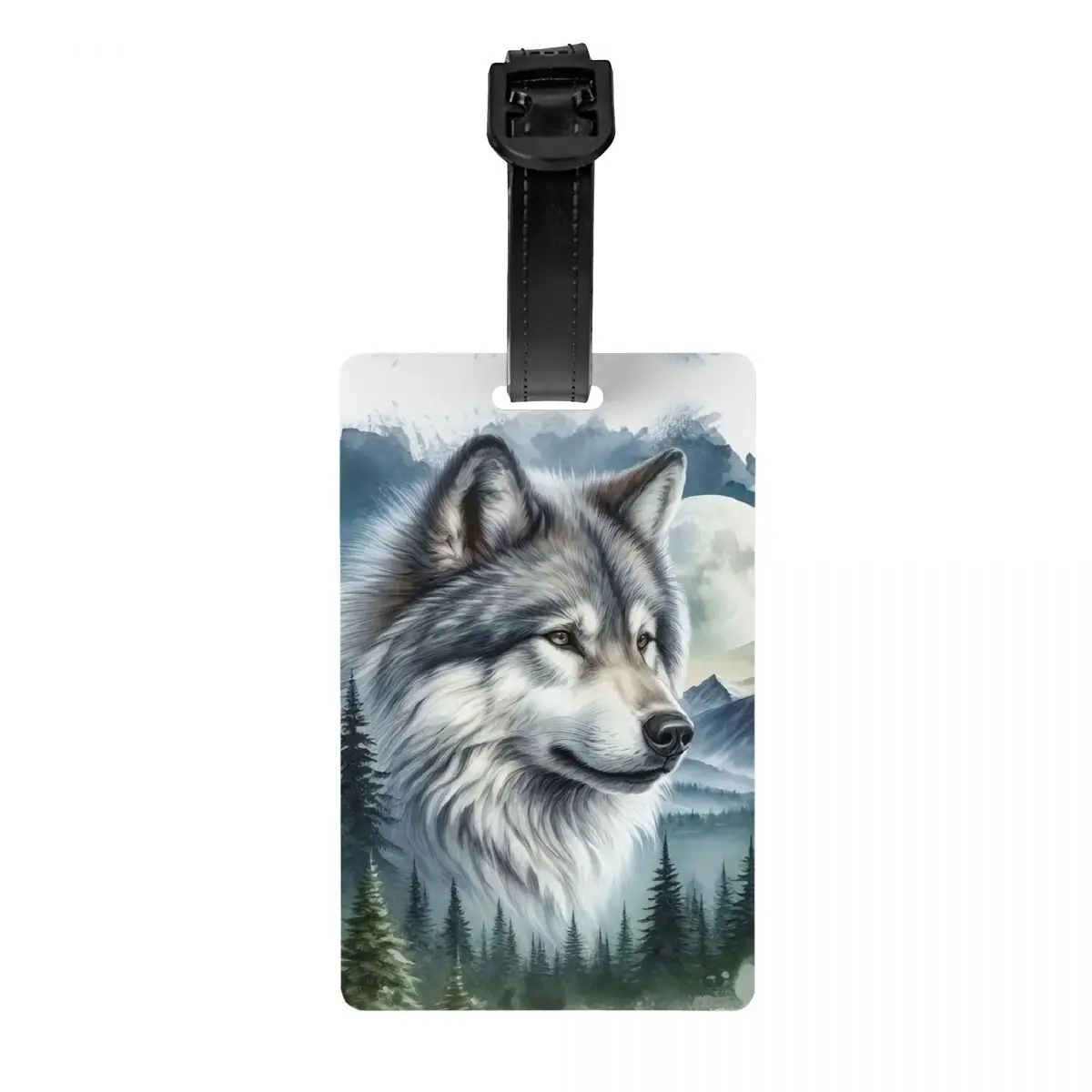 Custom Forest Wolf Luggage Tags for Suitcases Fashion Baggage Tags Privacy Cover Name ID Card