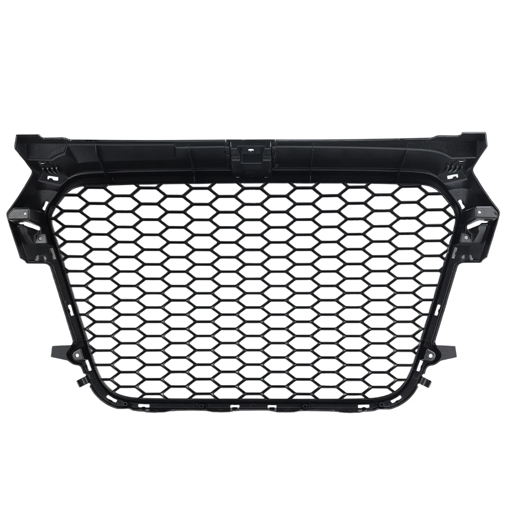 Car Front Bumper Honeycomb Grille For Audi A1 8X 2011-2015 EU US Version Gloss Black Upgrade Upper Grill Accessories 8X0853651