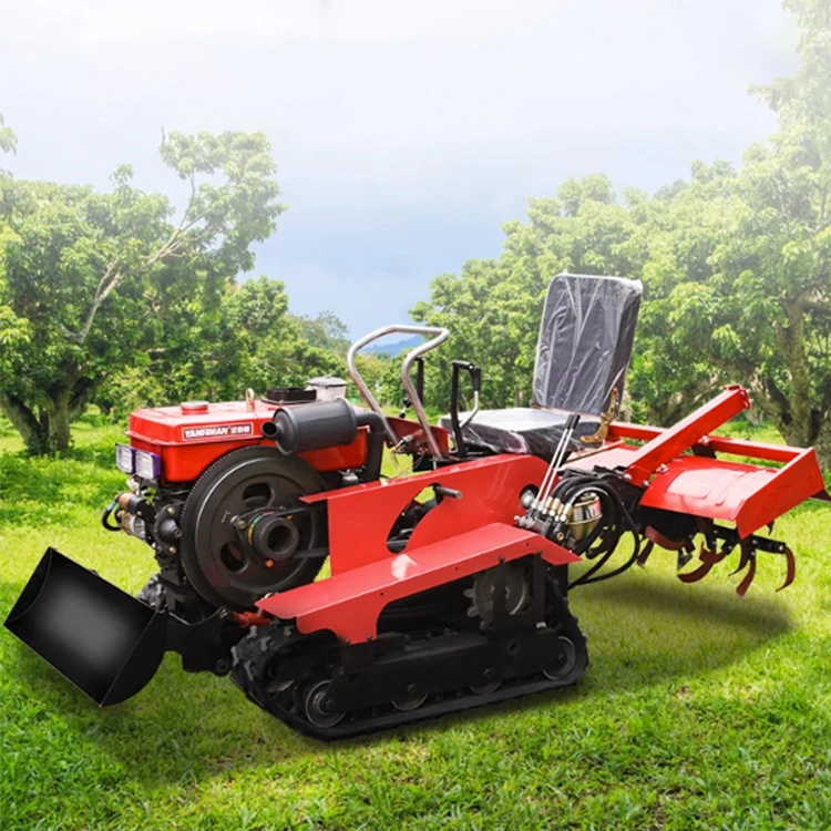 China Rotavator Cultivators Agricultural Farming Mini Rotary Tiller Crawler Tractor Cultivators