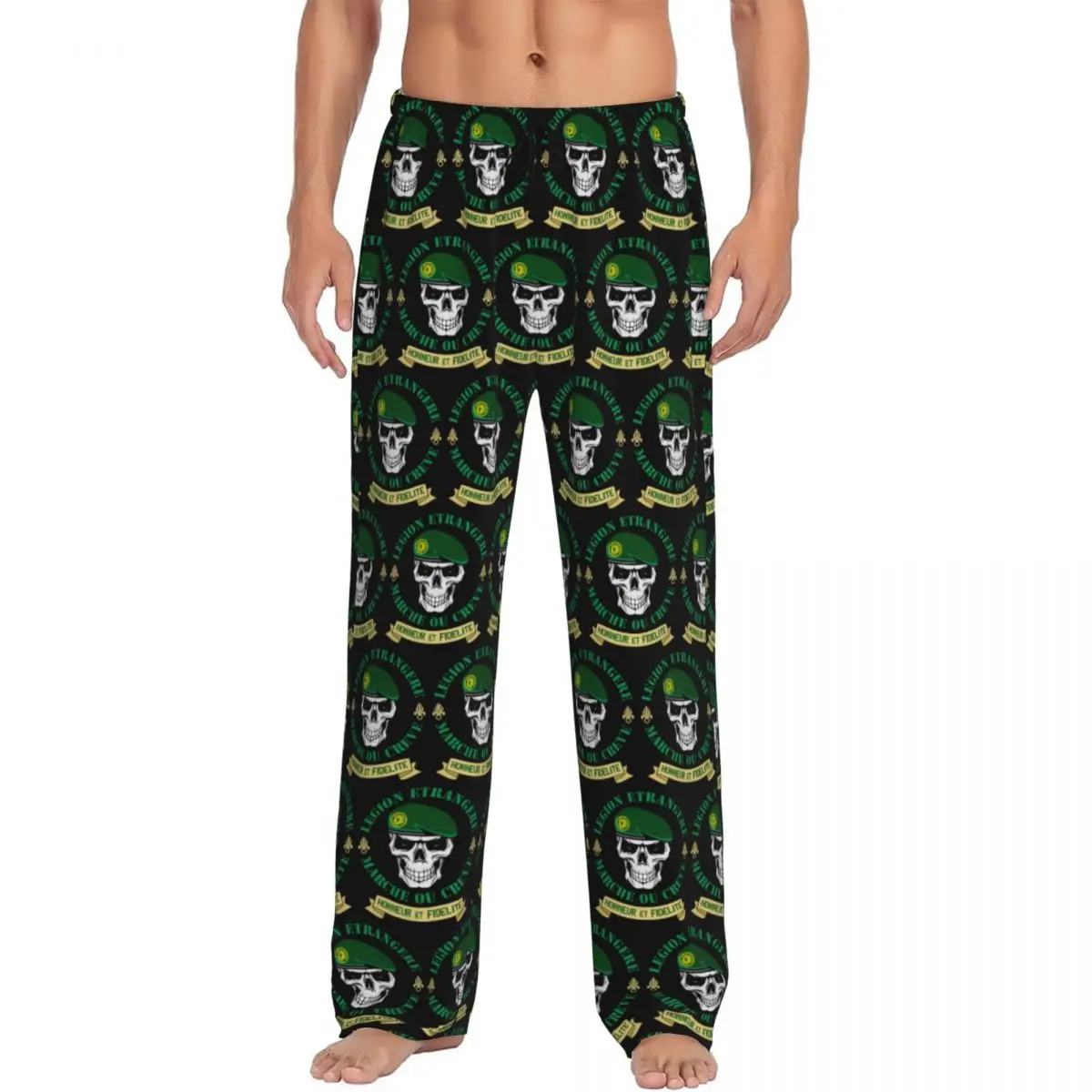 

Custom Legion Etrangere Foreign Pajama Pants Men Sleepwear Sleep Lounge Bottoms with Pockets