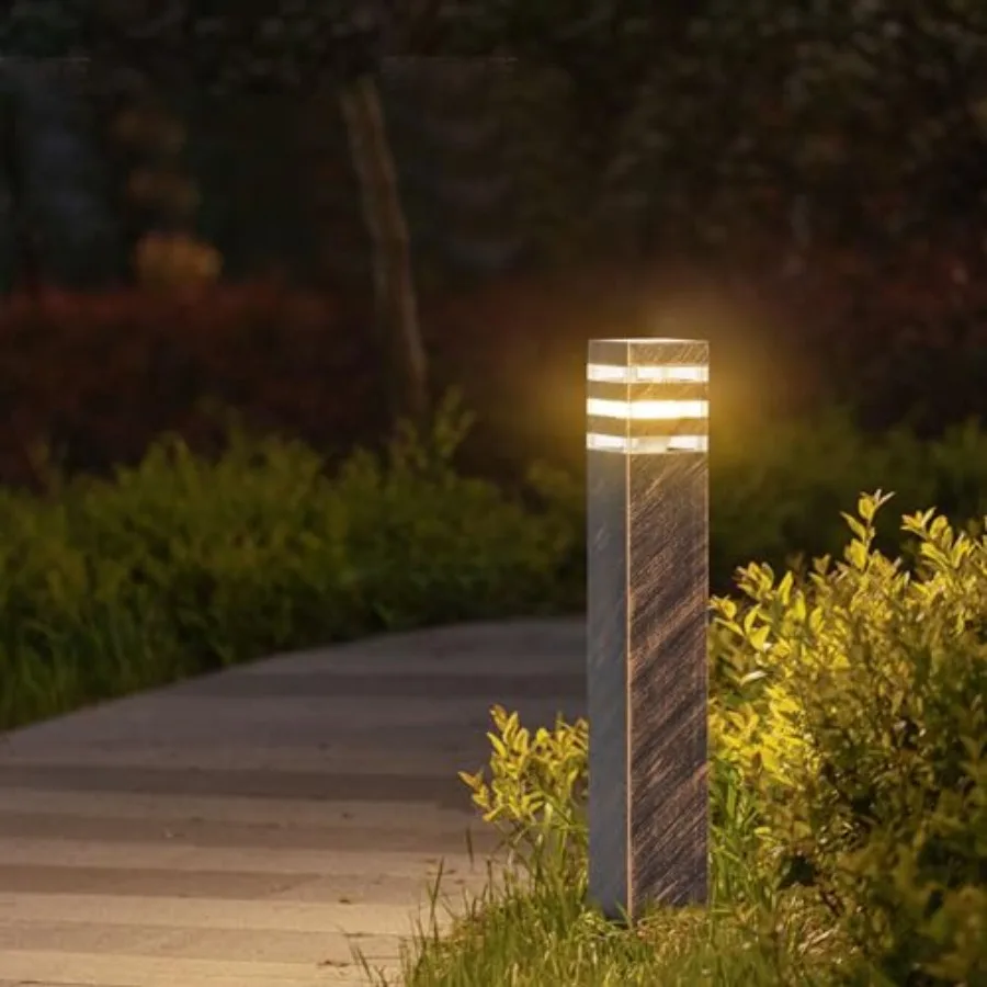

23.6In Pathway Lights E26 Outdoor Waterproof Post Lights Outside Housing Landscape Path Lighting Exterior Sideway Porch Lightin