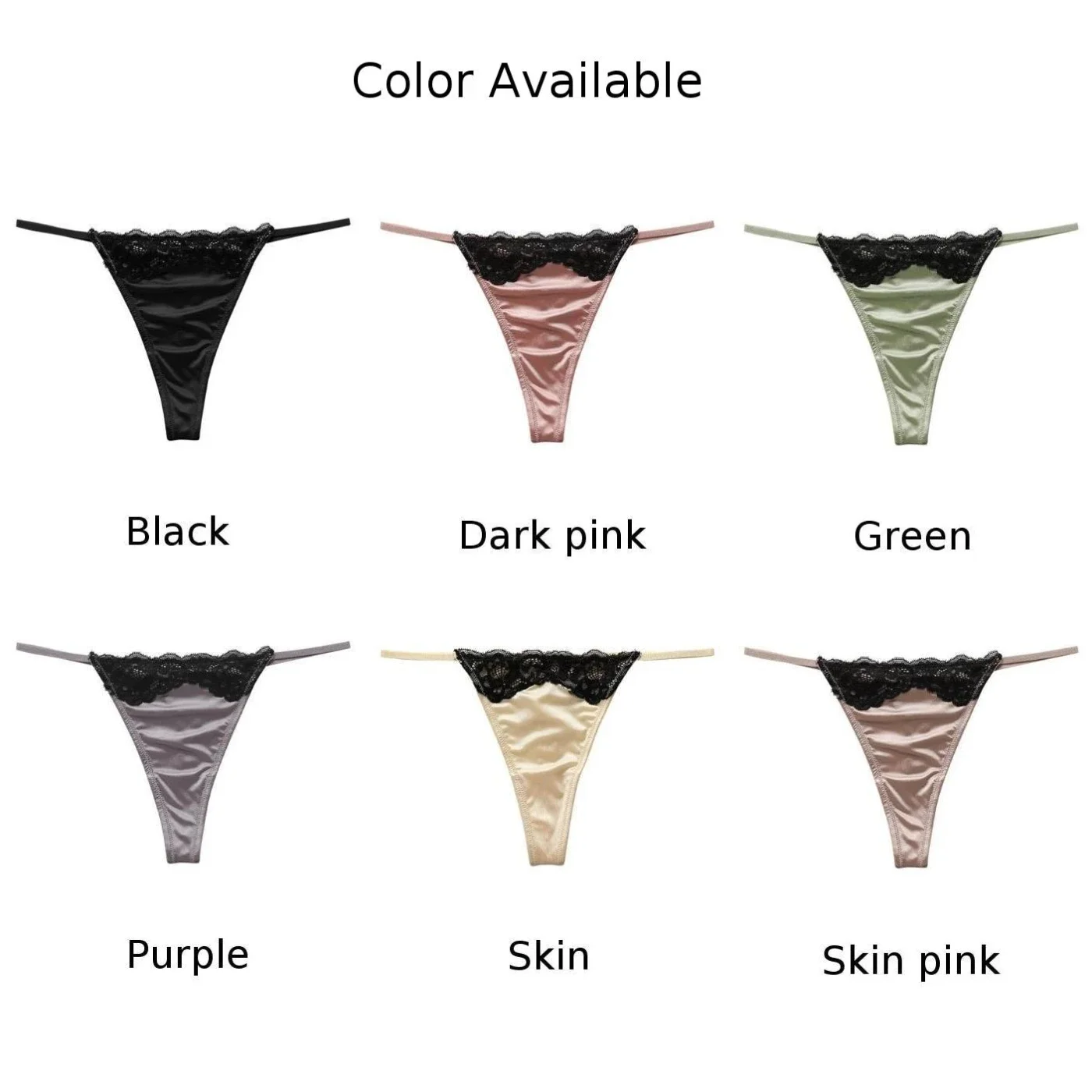 Women Sexy Satin T-back Thongs Smooth Underwear Mini G-string Soft Panties Ladies Seamless Underpant Breathable Lingerie Knicker