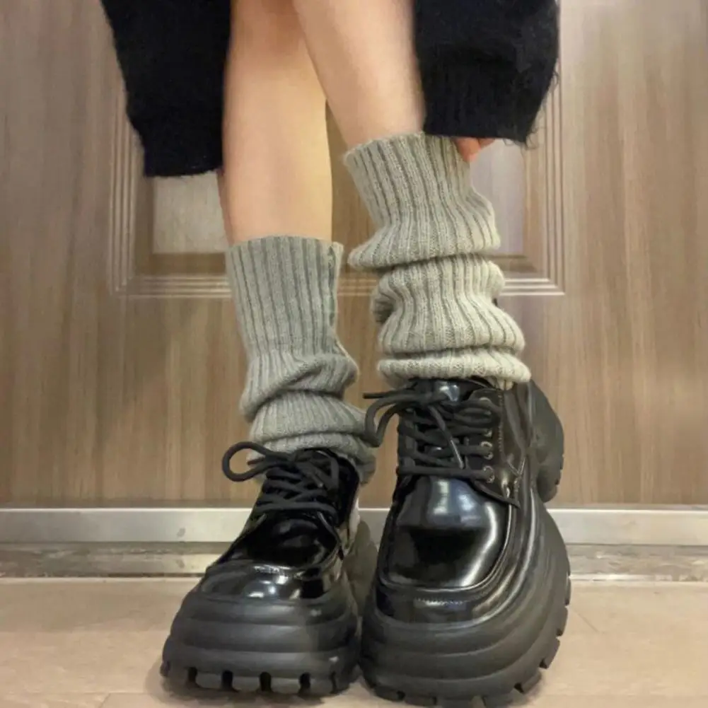 ニット滑り止めレッグウォーマー,スポーツ,冬服,jkロリータスタイル,無地,パイル,カーフカバー