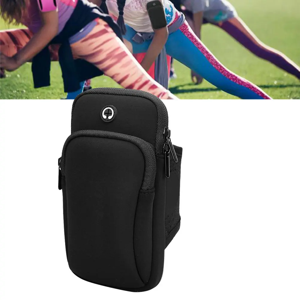 

Arm Bags Practical Black Phone Storage Bag Suitable Under 6 Inches for Outdoor Fitness Running Biking Sport Walking Earphone
