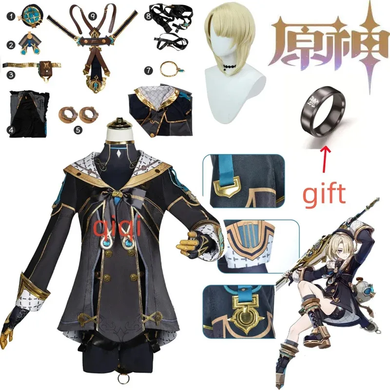 

Freminet Cosplay Costume Genshin Impact Carnival Uniform Wig Anime Halloween Costumes Women Game
