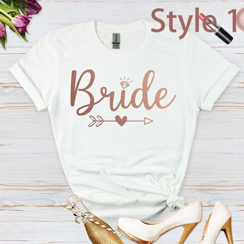 New Bridal Party Shirts Wedding Party T-shirt Maid of Honour Bride Mother of the Bride Team Bride I Do Crew Bride Squad