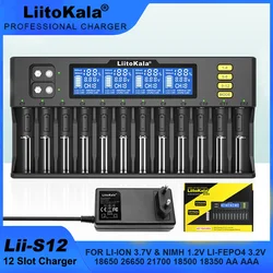 Ładowarka LiitoKala Lii-S12 Lii-S8 18650 do akumulatorów 9 V 20700 26650 21700 14500 10440 16340 AA AAA 1,2 V 3,7 V 4,2 V Lion