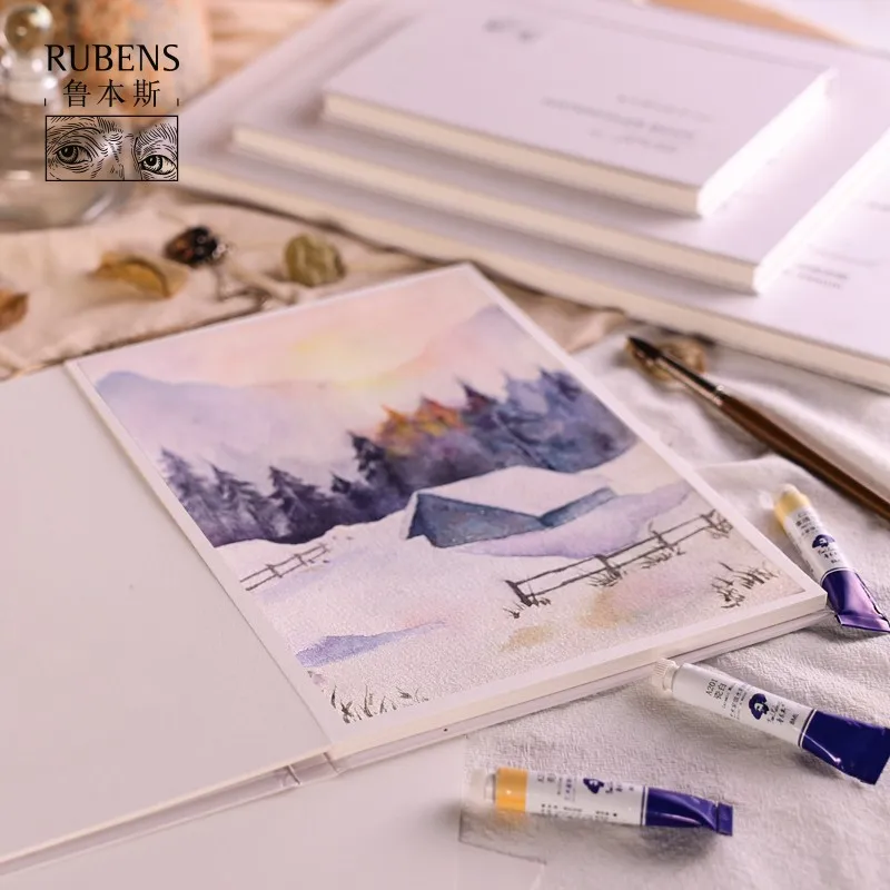 Paul Rubens Watercolor Painting Book High Absorption Cold Pressed Watercolor Paper Sketchbook 100% Cotton 300gsm 20 Sheets