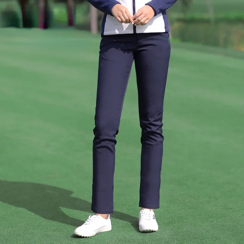 PGM Autumn Winter Waterproof Women Golf Trousers Thick Keep Warm Long Pant Plus Velvet Golf Ball Pants Windproof Tennis Clothing