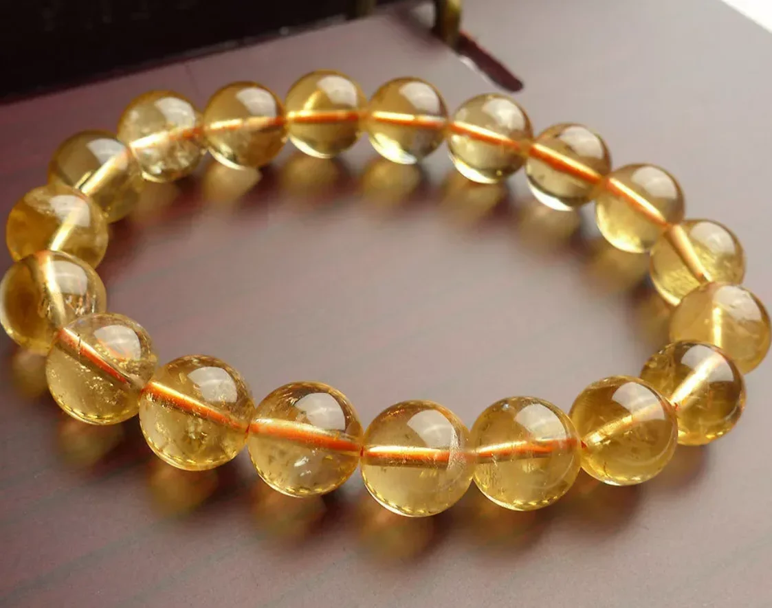 New Jewelry Bracelet  6/8/10mm 100% Natural Yellow Citrine Quartz Crystal Beads Bracelet 7.5'' AAA