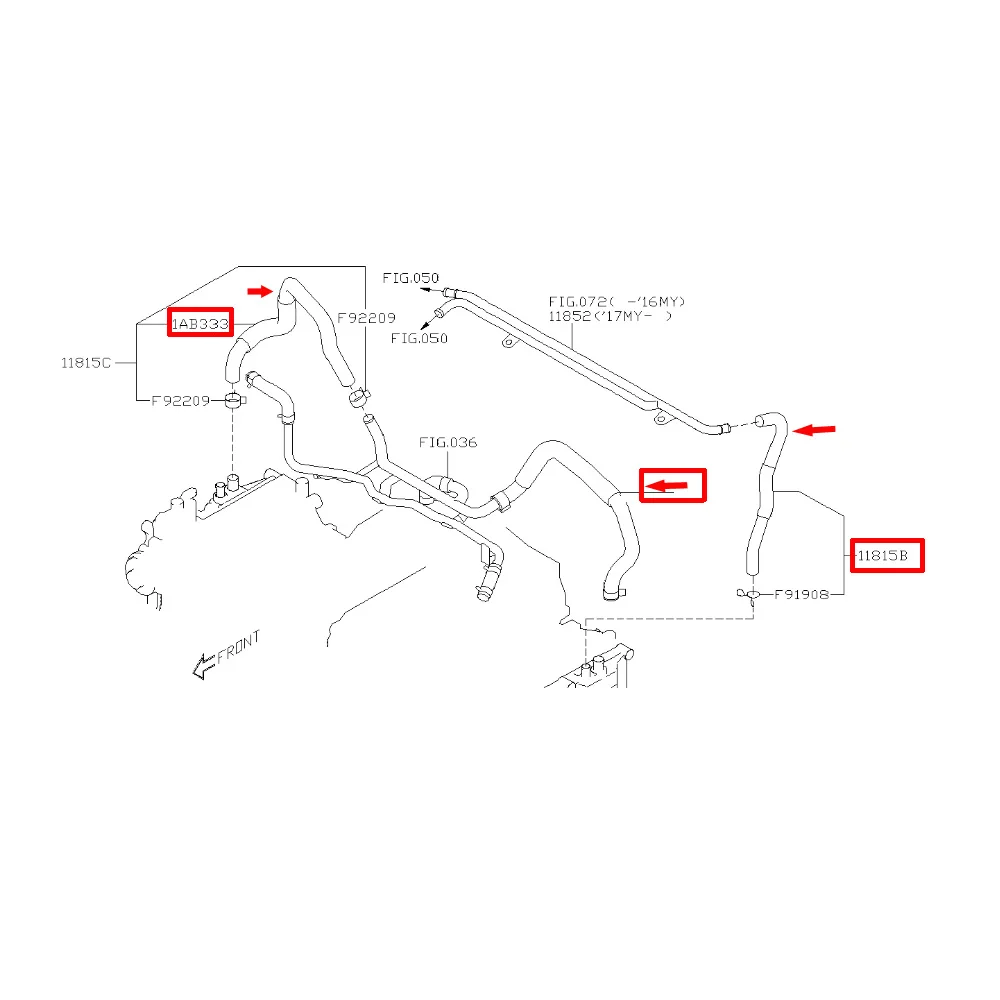 غطاء محرك خرطوم السيليكون إلى أنبوب PCV لسوبارو امبريزا WRX STi GRB GVB EJ20 EJ25 2008-2014 99081AA060 99071AB333