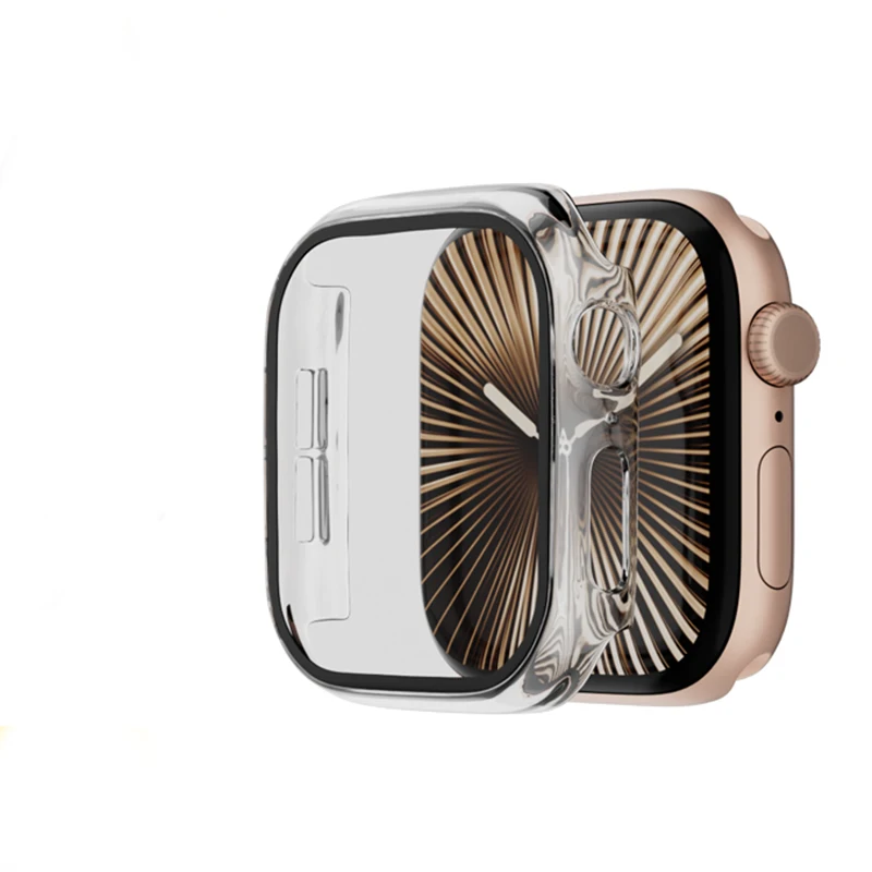 Gehärtetes Glas + Abdeckung für Apple Watch 10 42 mm 46 mm, matt, hart, PC-Stoßstange, Displayschutzfolie, iWatch-Serie 10 42/46 Zubehör