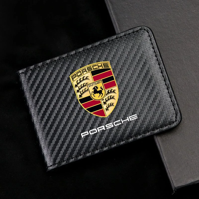 Car Driver License Suede Leather Bag Auto Driving Documents Wallet For Porsche Cayenne Panamera Macan 911 718 Taycan Boxster 918