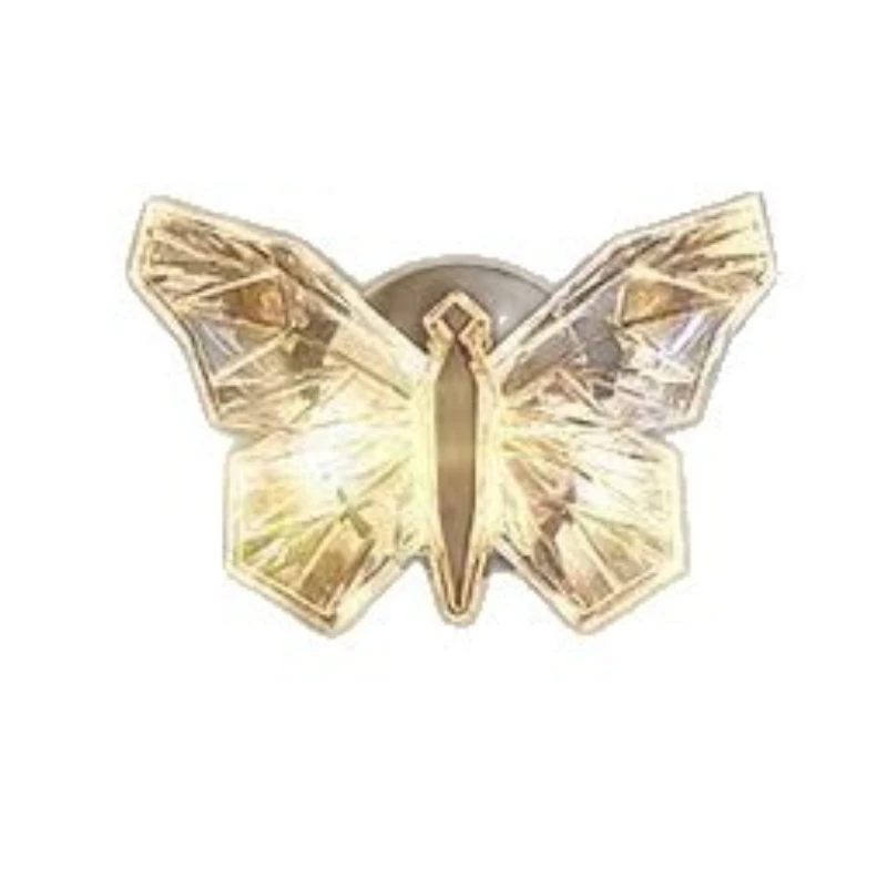 الشمال الإبداعية الصغيرة الاكريليك فراشة مصابيح الحائط غرفة نوم السرير الدافئة ورومانسية الديكور الفني خلفية الممر الخفيفة #5