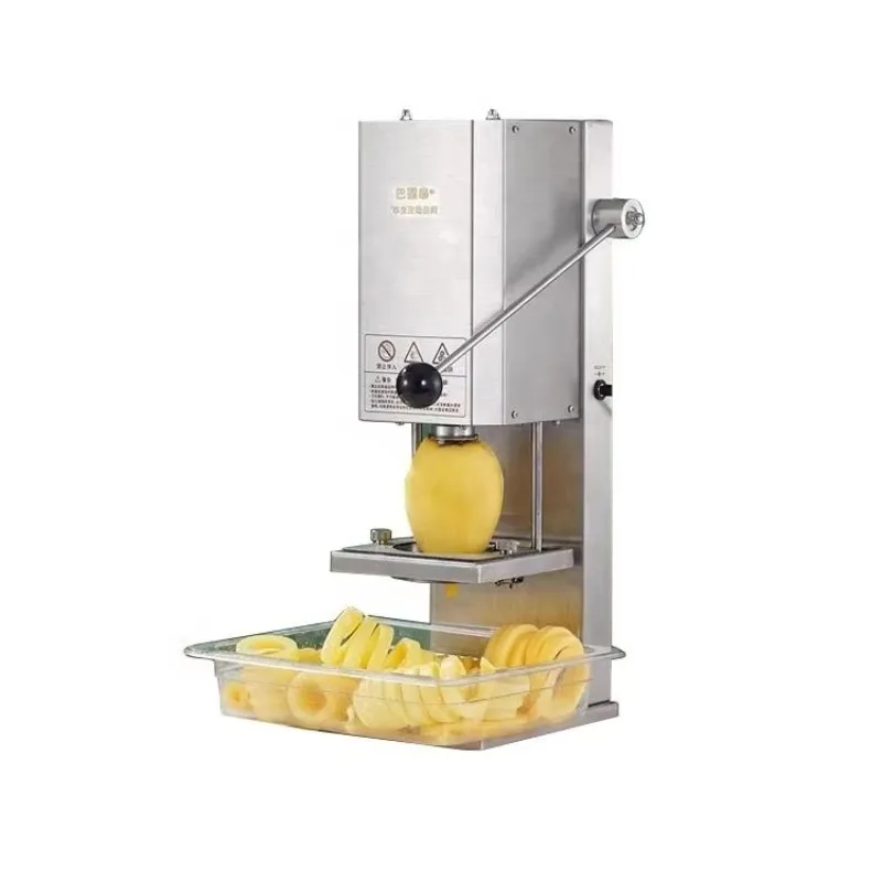 

Fast Food Potatoes Tower Slicer Tornado Spiral Potato Twister Cutter Curly Chain French Fries Cutting Machine