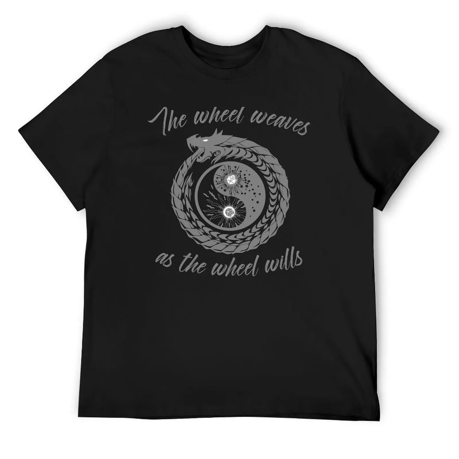 The Wheel Weaves... Wheel of Time Parody AD&D Critical Hit d20 Polyhedral Dice Design T-Shirt blanks custom t shirt T-shirt men