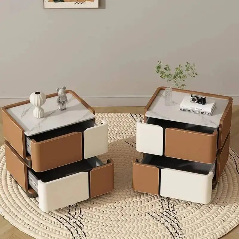 العصرية الحديثة مجموعة طاولة ليلية 2 من الشمال بسيط تخزين طاولة السرير الفاخرة الإيطالية كوموديني كاميرا Letto أثاث غرفة نوم #4