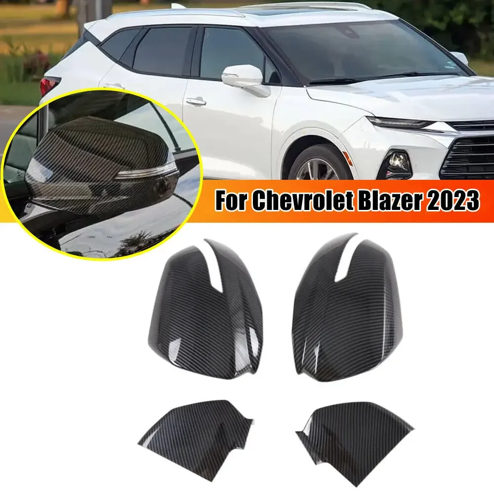 For Chevrolet Blazer 2019-2024 ABS Car Rearview Side Mirror Cover Wing Cap Exterior Door Trim Adhesive Sticker