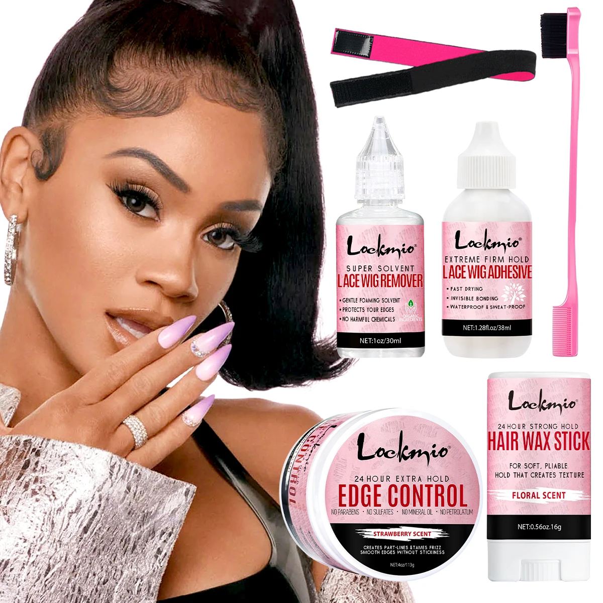 

Women Edge Control Gel Tame Frizz Flying Finishing Broken Hair Wig Lace Styling Wax Finishing Wax Invisible Adhesive and Remover