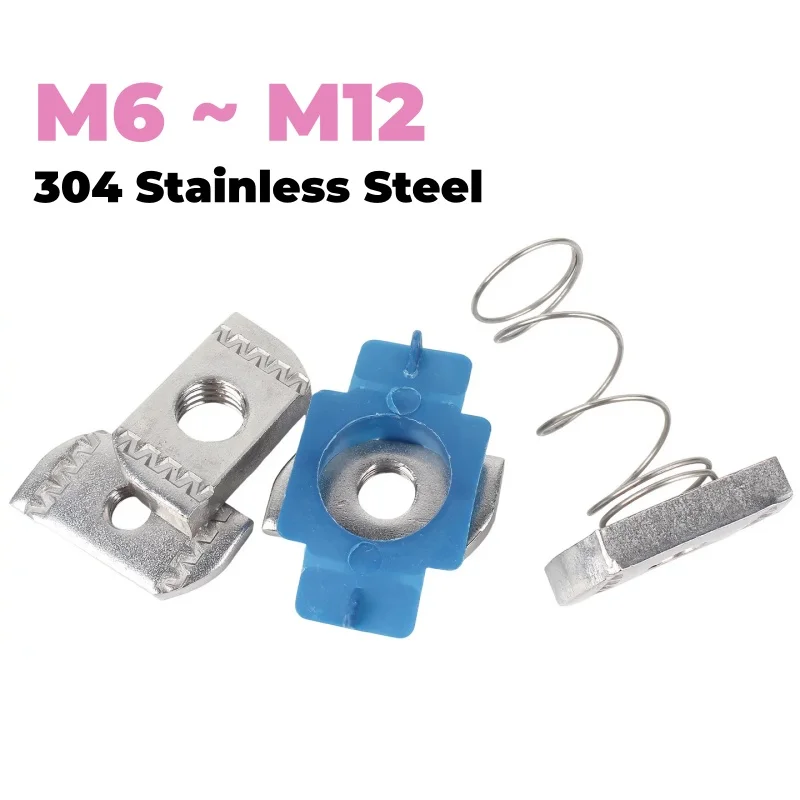 M6 ~ M12 304 Stainless Steel Plastic Wing Nut Pressing Block Diamond Rectangular Spring Nuts