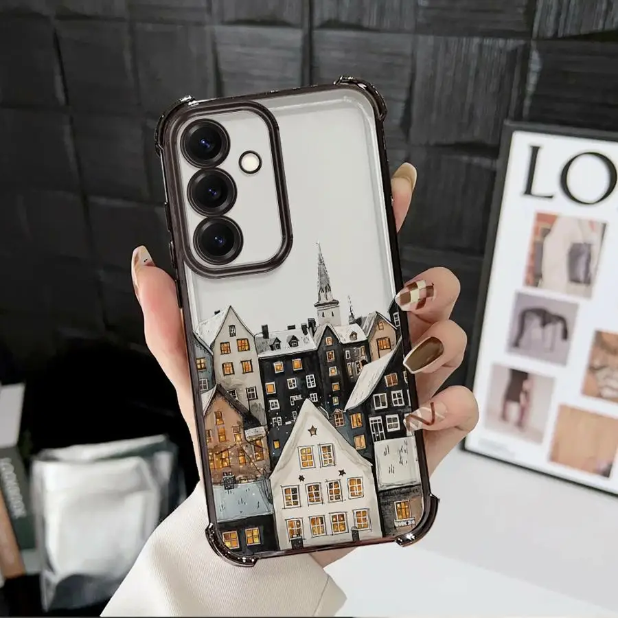 عيد الميلاد سانتا كلوز قضية الهاتف لسامسونج غالاكسي A24 A25 A35 A36 A26 A16 A33 A52 A17 A21s A15 A13 غطاء واضح