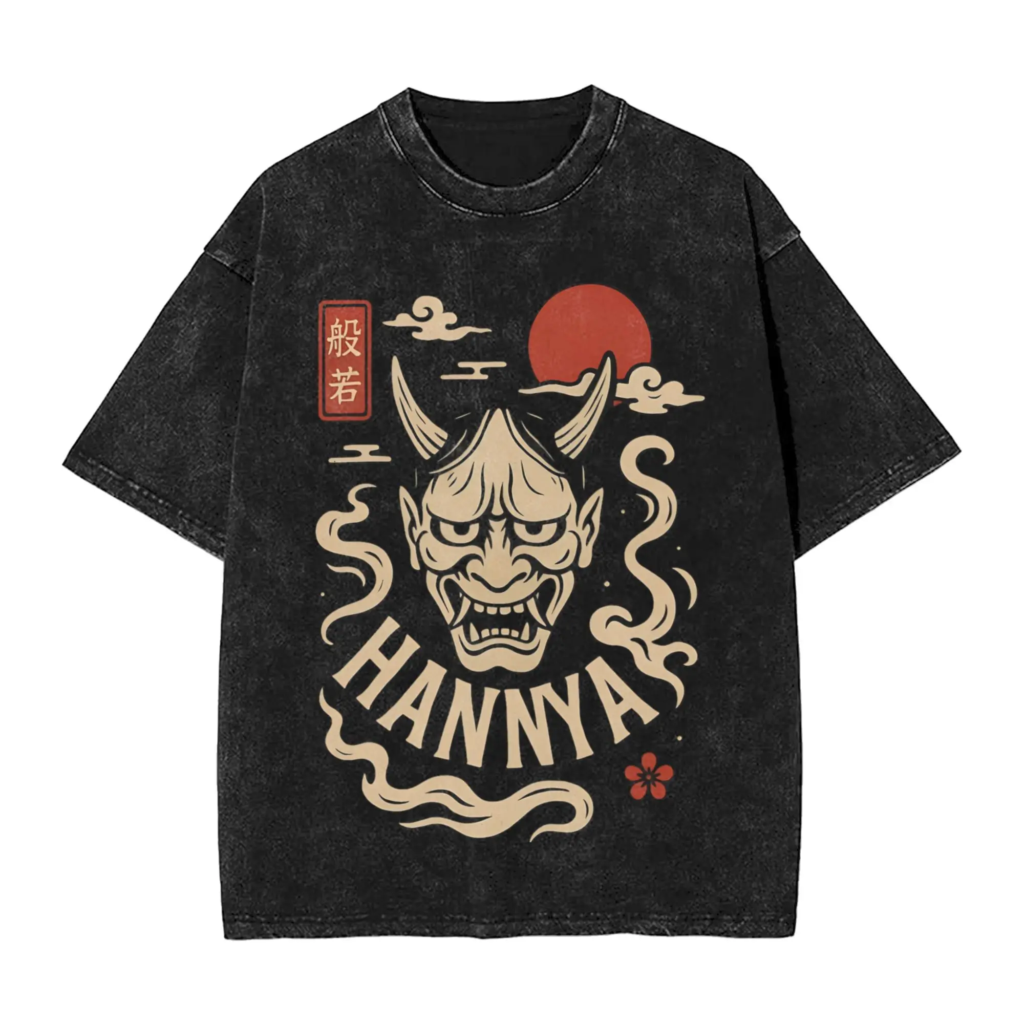 

Hannya Mask T Shirt Beach Japanese Demon in Minimalist style Retro T Shirts Casual Tee Shirt For Male Short Sleeve Loose Tees