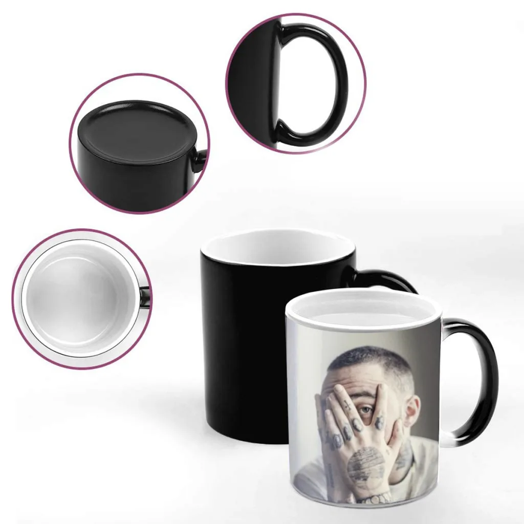 Singer M-Mac Circles Miller Coffee Mugs Creativ Color Changing Milk Tea Cup Ceramic Magic Heat Sensitive Mug Gifts